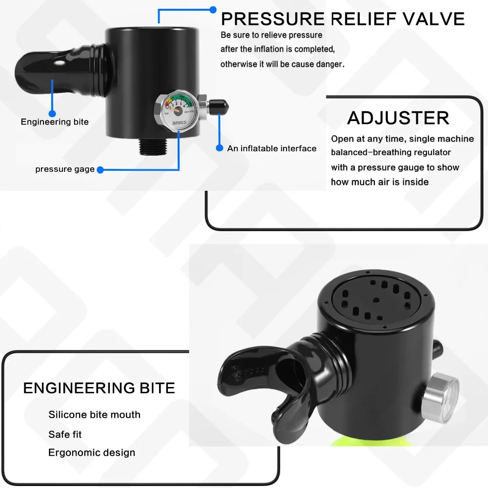 Smaco Two oxygen cylinder sets Mini scuba diving equipment tank total freedom breath underwater for 5 to 10 minutes Smaco Two oxygen cylinder sets Mini scuba diving equipment tank total freedom breath underwater for 5 to 10 minutes