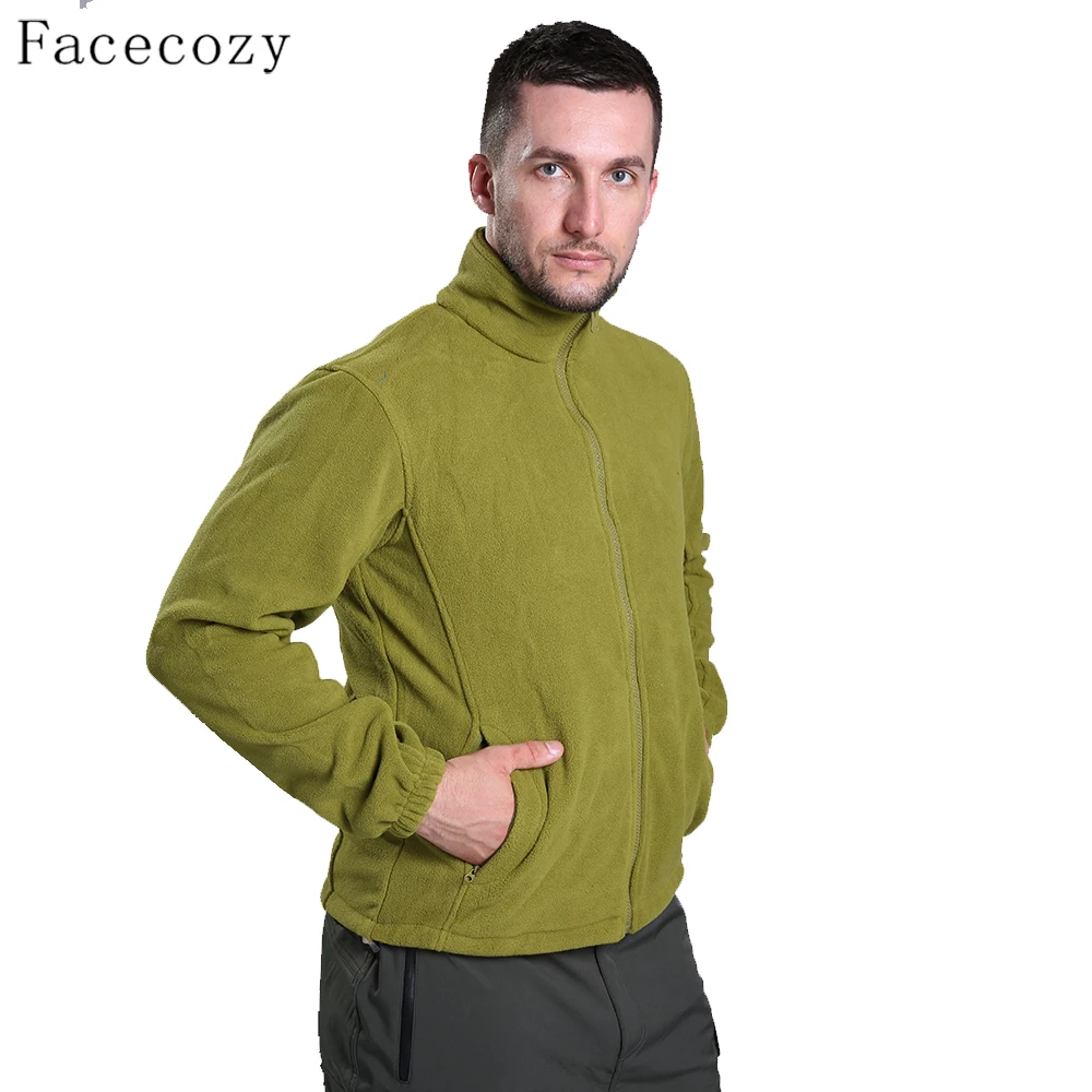 Facecozy Мужская зимняя уличная спортивная флисовая куртка с капюшоном для пешего