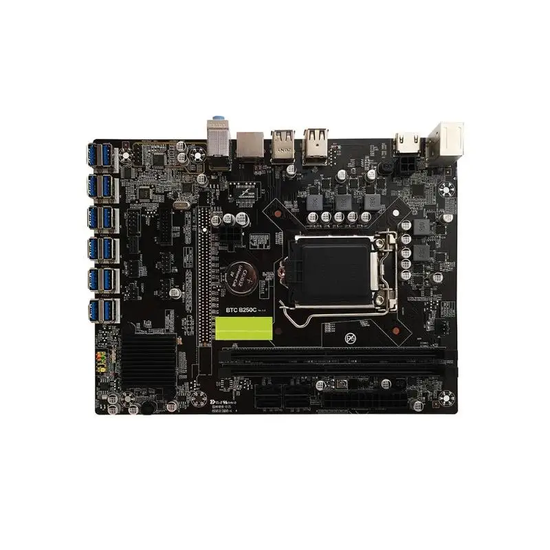 

B250 12P-BTC Mainboard LGA1151 CPU DDR4 Memory Dual Channel USB3.0 to PCIE Slot Expansion Adapter Desktop Mainboard