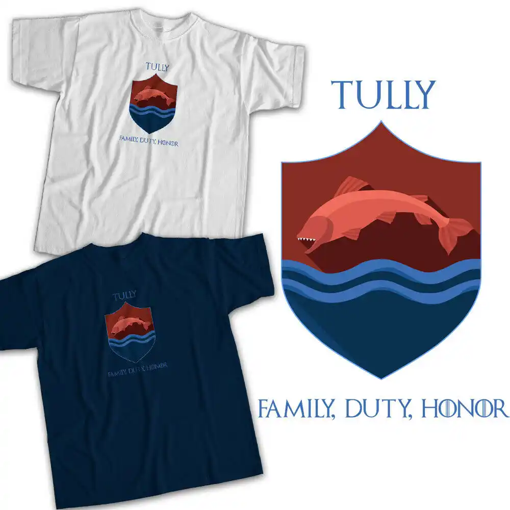 Game Of Thrones House Tully Sigil Fish Symbol Banner Flag Got