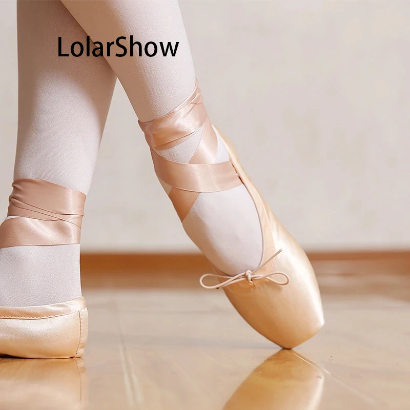 

Ballet Shoes Pink Satin canvas Ladies Girls Kids Professional Ballet Dance Pointe Shoes