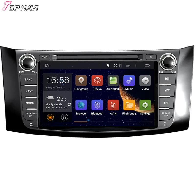 TOPNAVI 8 Quad Core Android 6 0 Car DVD Play for NISSAN SYLPHY 2012 Suits for