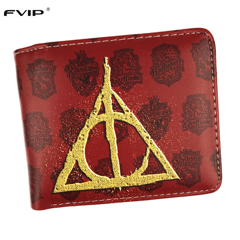 

FVIP Harry Potter Gryffindor Wallet Small Zipper Pocket Men Wallet Coin Bag Credit Card Holder Hogwarts Badge Designer Wallet