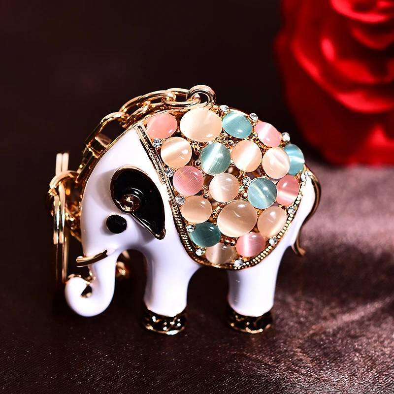 

Colorful Cute Elephant Luxury Keychain Key Chain & Key Ring Holder Keyring Gift Men Women Bag Pendant For Mercedes-Benz Audi VW