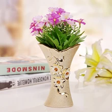 Камея enchase ваза позолоченный цветок держатель смола керамическая ваза для цветов декоративные вазы золотые свадебные украшения покрытая металлом ваза