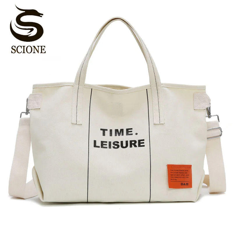 

New Fashion Large Capacity Shopping Mummy Bag Canvas Women's Letters Causal Handbag Shoulder Bag Soft Handle Bag Totes