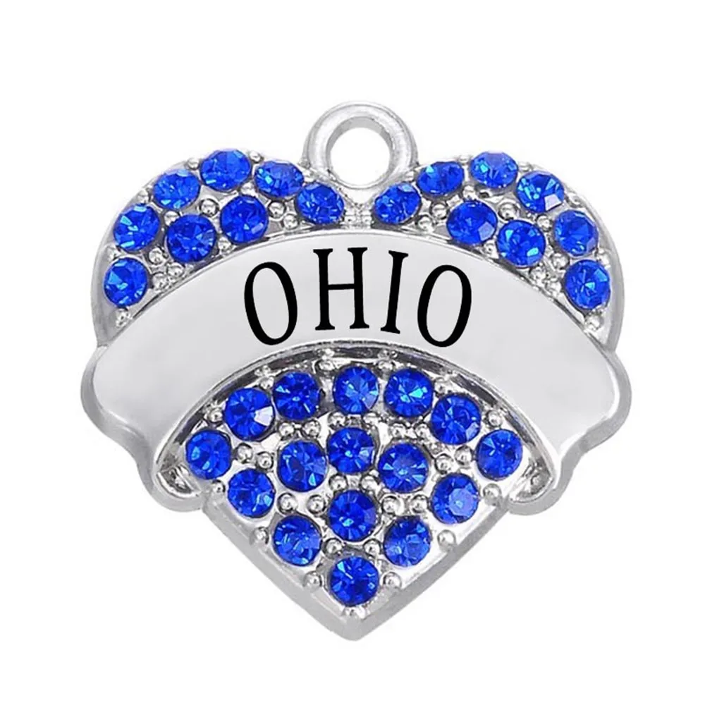 Yiwu Factory Direct Selling Metal Rhinestone Crystal Inlay Ohio State Pave Charms | Украшения и аксессуары