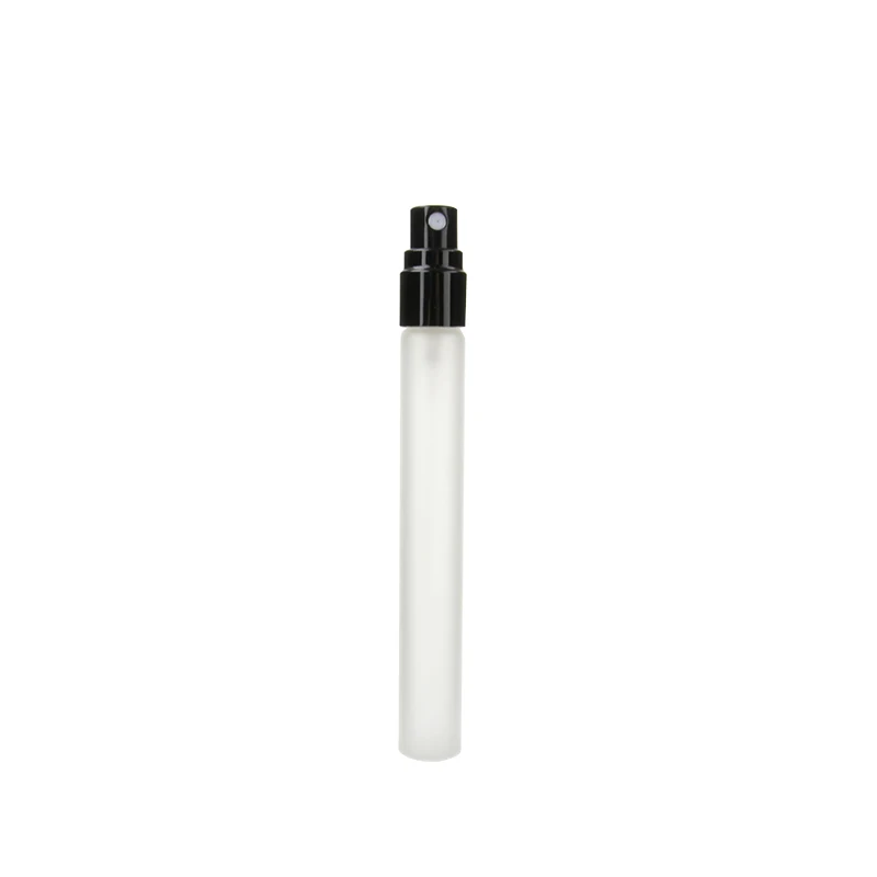50Pcs/lot Slim Shape 10ml Frost Glass Perfume Spray Bottle Women Cosmetic Refillable With Black Aluminum Cap | Красота и здоровье
