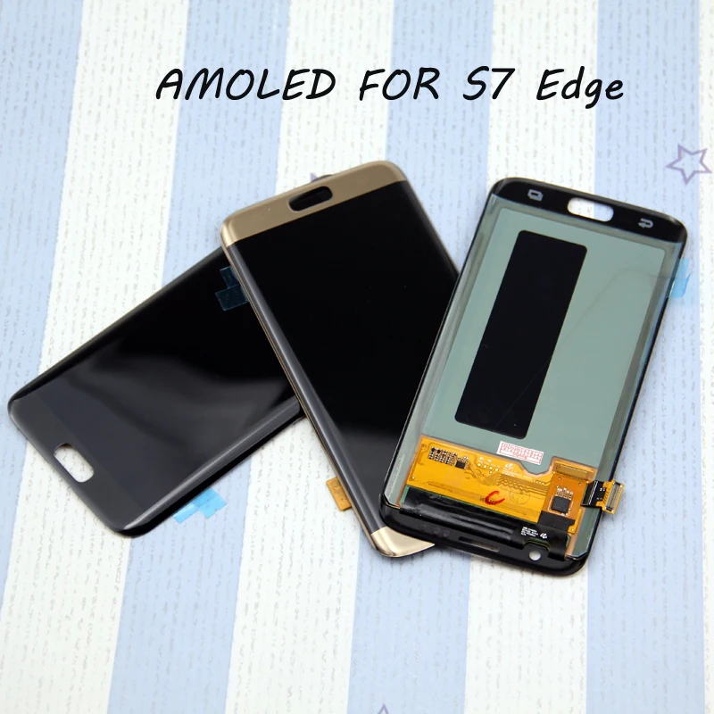 Черный белый золотой для SAMSUNG Galaxy s7 edge G935 G935F ЖК-дисплей дигитайзер сборка