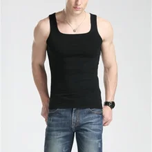 Дешевые Для мужчин хлопок Для мужчин, платье без рукавов с квадратным вырезом; жилет