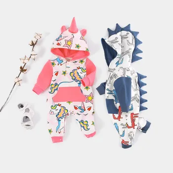 

dinosaur Kigurumi baby Kids Cartoon Animal unicorn Costume Warm Soft Flannel Fancy Onesie Cute Pajama Body Suit Cotton Jumpsuits