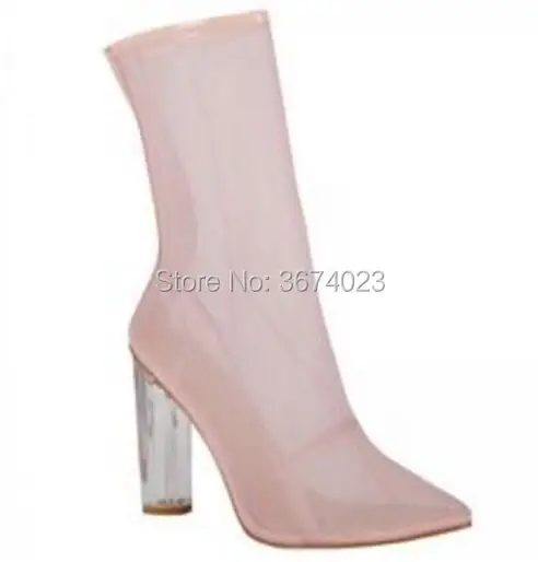 Plexiglas 3 color Femmes De color 5 See 2 Orange Cristal Cm Partie Qianruiti 1 Bottes D'été color Gelée Maille Haute Gris Talons through color Color 4 Sexy 11 pqSVMGUz