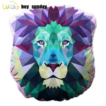 Lucky Boy воскресенье красочные животные мягкие подушки Лев Волк тигр плюшевые Подушка диванная подушка творческий животных детские плюшевые игрушки кукла