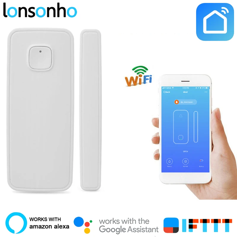 

Lonsonho Wifi Smart Door Sensor Window Alarm Wireless House Home Security Works With Alexa Google Home IFTTT Smart Life Tuya