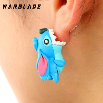 

WBL 10 Pair 3D Animal Dog Stud Earrings Fashion 100% Handmade Polymer Panda Pig Flower Dinosaur Earring For Women Jewelry