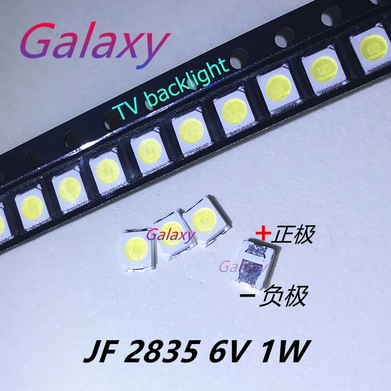 

100pcs JUFEI LED Backlight Light Beads 1210 3528 2835 1W 6V 96LM Cool white LCD Backlight TV Light Beads 01.JT.2835BPWS2-C
