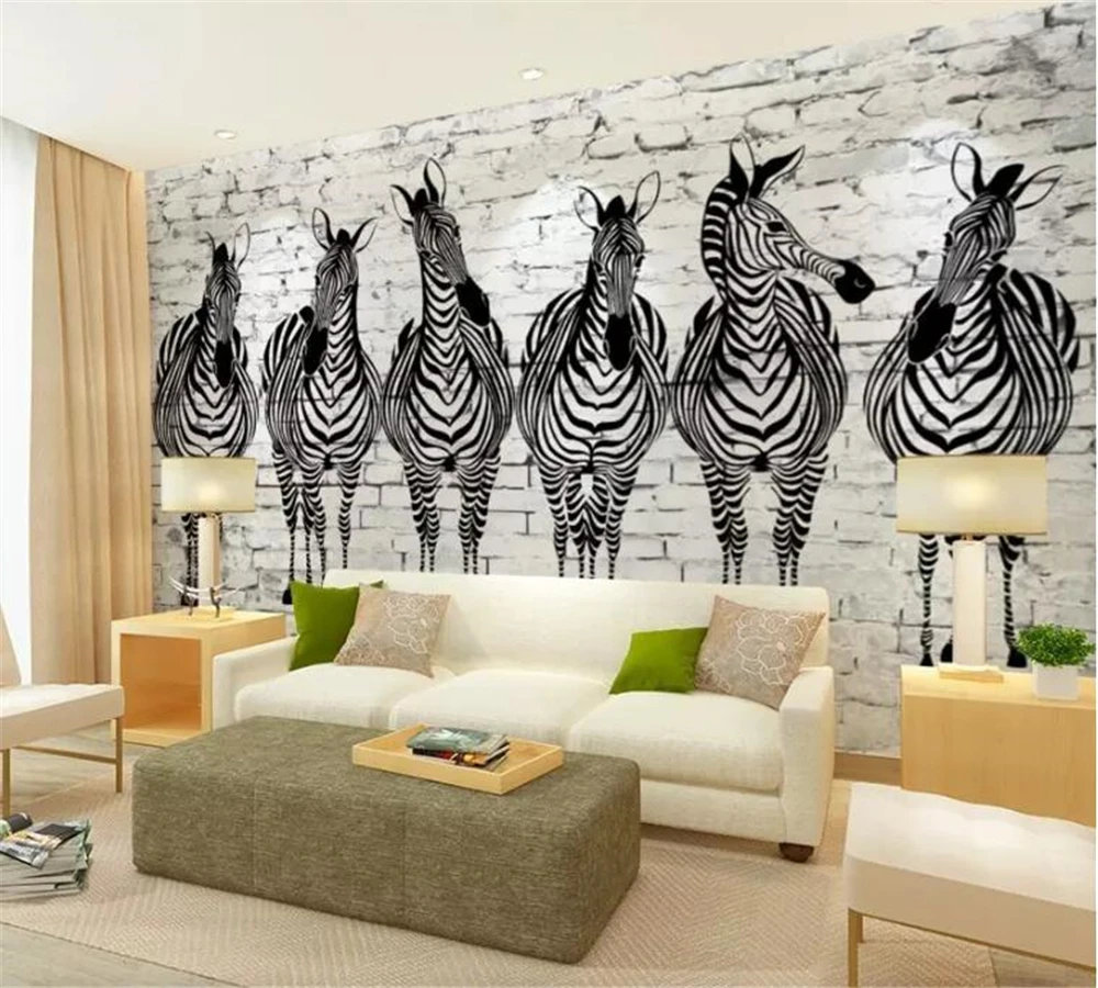 

beibehang Custom Wallpaper 3d Photo Paintings Retro Nostalgic Zebra Background Wall paper Living Room Bedroom Mural 3d wallpaper