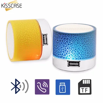 

KISSCASE Portable Wireless Bluetooth Speaker Mini LED Loudspeaker Music Audio TF USB FM Stereo Speakers Travel Sound Ledspeaker