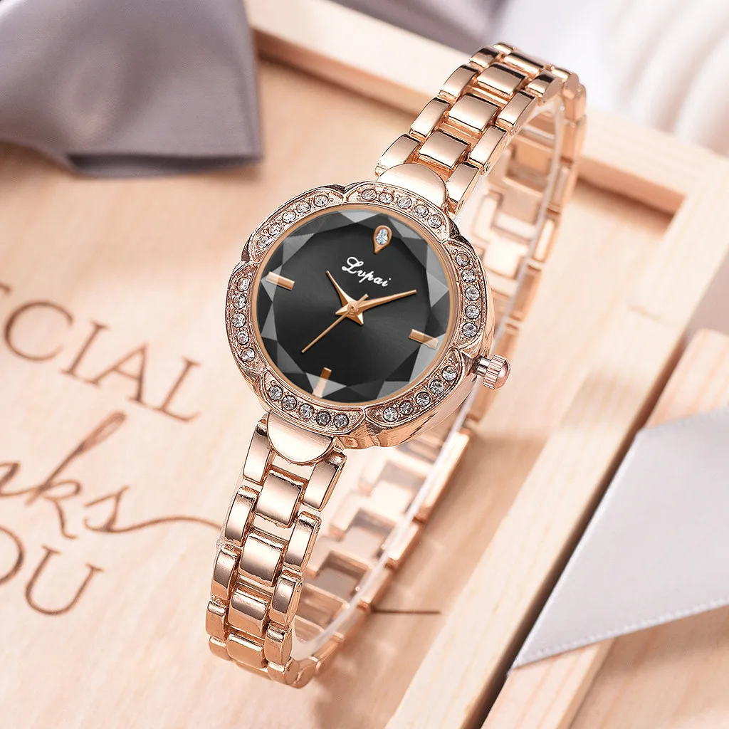 Простые повседневные маленькие европейские часы-браслет, женские наручные часы, подарки, наручные вечерние часы с украшением, часы из розового золота