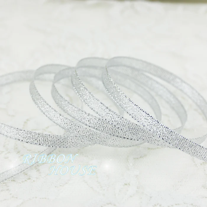 1/4'' (6mm) polyester gold and silver ribbon Christmas packaging ribbon high-grade quality squares ribbons 25 yards/lot sewing ribbon christmas ribbon polyester ribbon