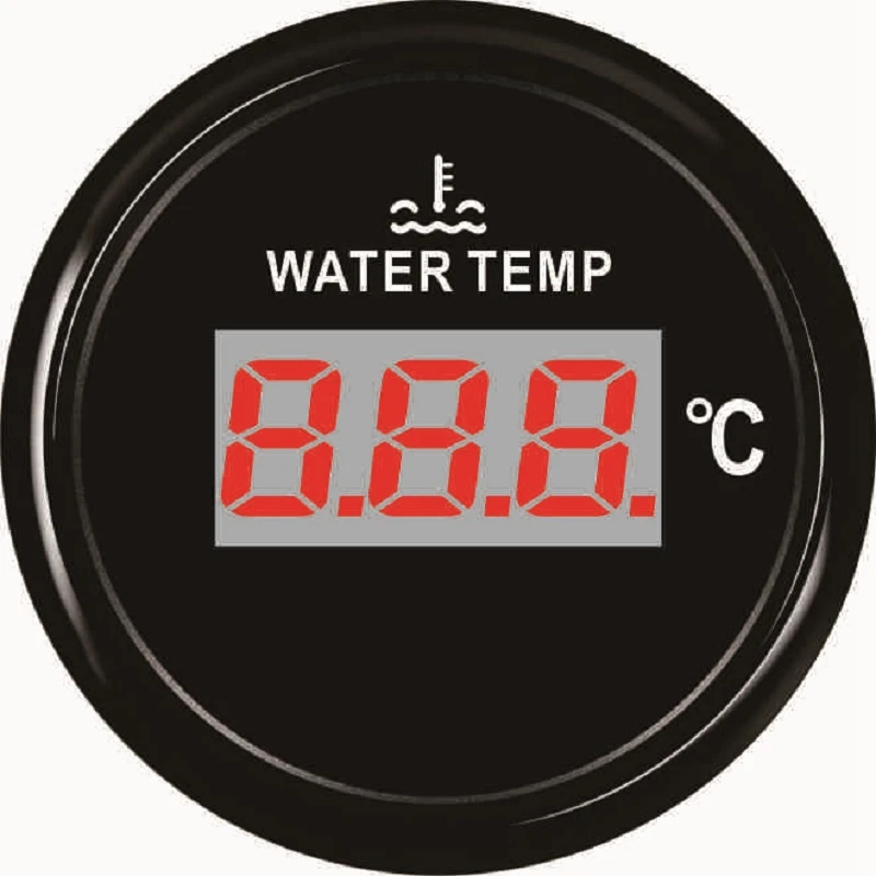52 мм цифровой водонепроницаемый и пылезащитный датчик температуры воды измеритель температуры для лодки автомобиля Tuck 12 В 24 В с красной подсветкой - Цвет: BN