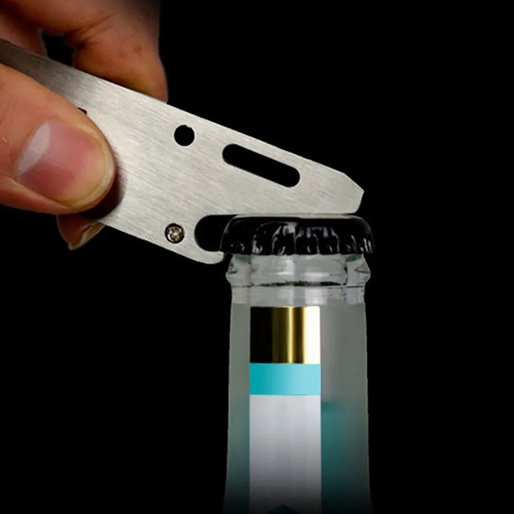 

Stainless steel Outdoor Multi-function EDC key combination tool, cutting paper knife opener, screw wrench. Pocket Tools