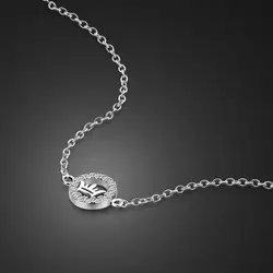 Изящные 925 пробы серебряные женские цепочки и ожерелья модная одежда для девочек Благородный корона кулон колье 100% одноцветное серебро