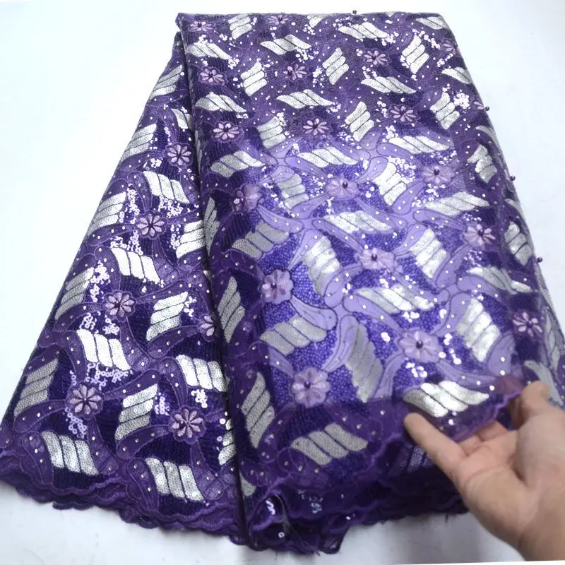 

FolaSade Latest Style African Lace Fabric 2019 Fashionable Sequines Embroidery French Organza Lace Fabric For Party Dress TY1016