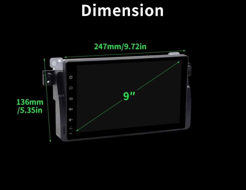 Top Android 7.1 9 inch 2G RAM 16G/32G ROM GPS Navi 7" Car Audio Stereo for BMW E46 318 320 M3 3series with BT/RDS/Radio/3G/4G/WIFI 16