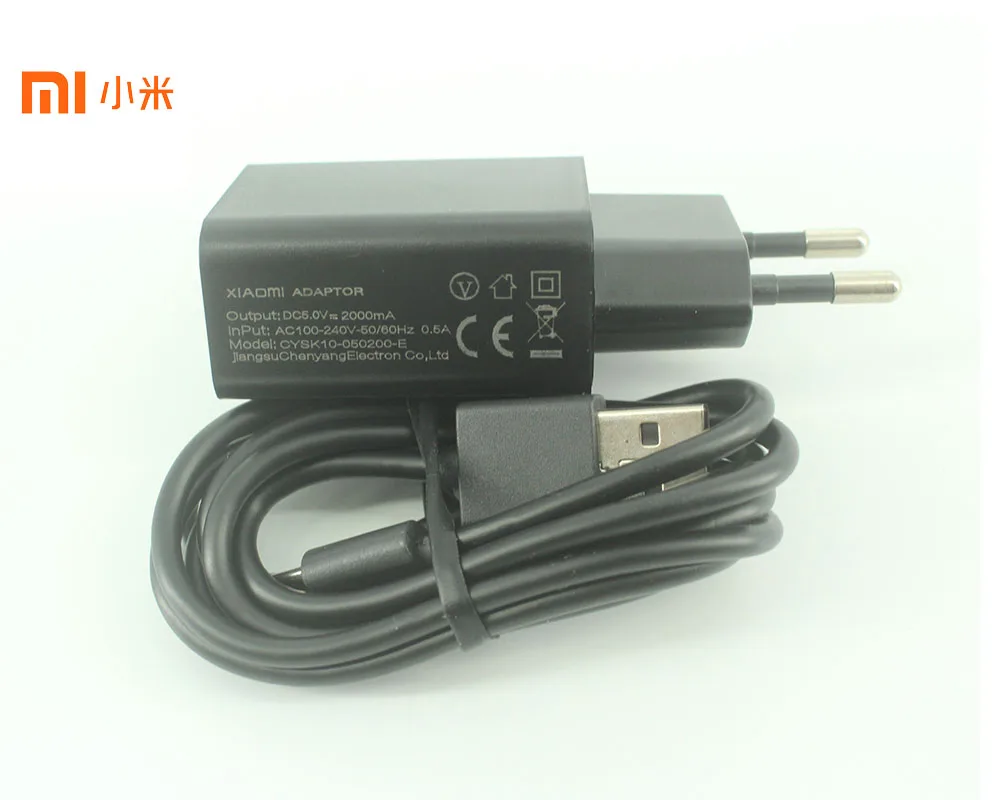 Original XIAOMI USB Charger 5V 2A EU Power Adapter + Micro USB Data