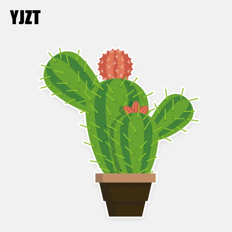 YJZT 12.9*13.7CM Unique Cactus Flowers Decor Car Stickers Bumper Window Decoration 11A0913 | Автомобили и мотоциклы