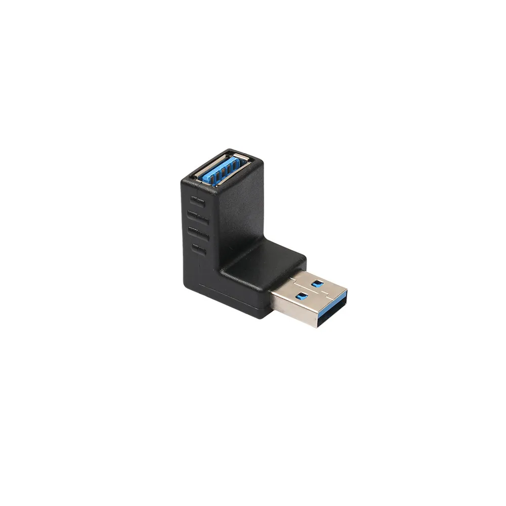 2 PC адаптер USB 3 0 A Male к женскому удлинитель 90 градусов с прямым углом штекер Прямая