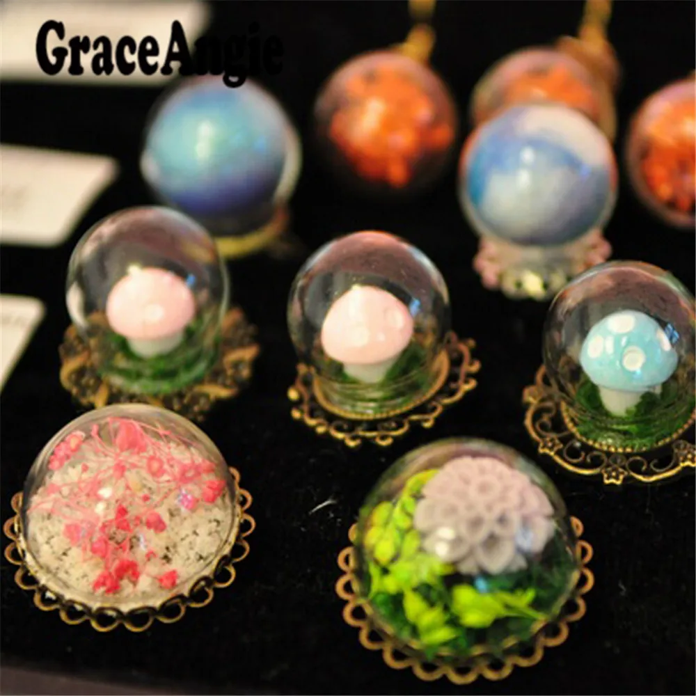 

2PCS Cute Fashion Mini Clear Glass Hemisphere Cover Dome Cabochon Jewelry Display Pendant Craft Ring Neckalce Accessory