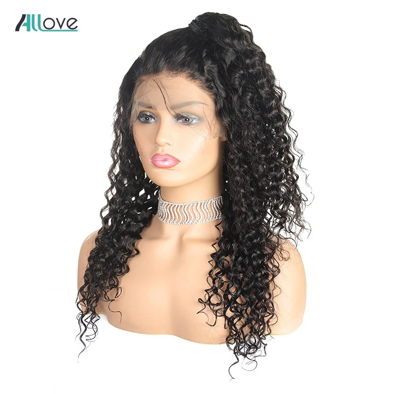 

Deep Wave Human Hair Lace Front Wigs With Baby Hair Allove 4X4 Closure Wig 250% Density Remy Brazilian Lace Front Wigs For Women