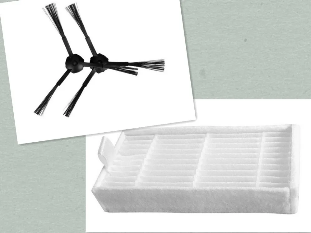 5 HEPA фильтр + 10 боковая щетка (5L 5R) Для Ecovacs Deebot CR120 CR121 CEN540 CEN250 CEN540-MI X500 X580 KK8 ML009