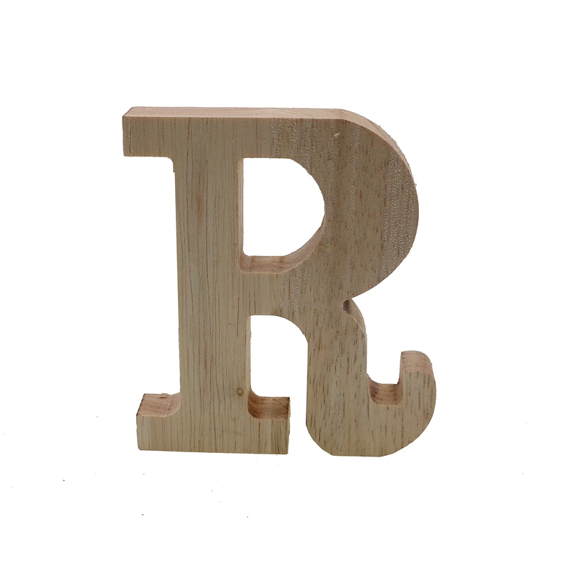 RUNBAZEF Decor Color Wooden Letter 26 Wood English Alphabet Letters Home Wedding Party Tools Decoration Number DIY Handcrafts - Цвет: R