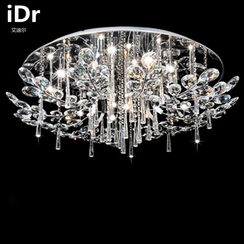 

Atmospheric living room crystal lamp minimalist modern circular living room led ceiling lights remote master bedroom iDr-0032