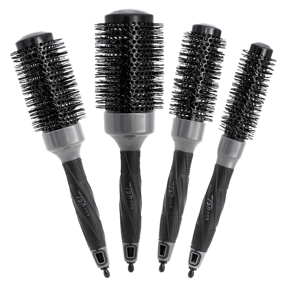 

4 Size Heat-Resistant Nano Technology Round Hair Brush With Tip Needle Tail Barber Styling Hair Straightener Ceramic Brush Comb
