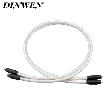 

MPS M-8R High End Rhodium Plated RCA Cable Male to Male Connector 99.997% 6N OFC Wire Silver Plated For Amplifier Subwoofer TV