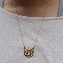 Origami Cat Face Outline Necklace