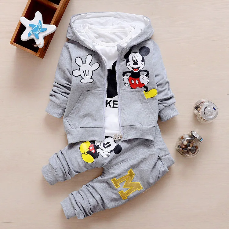 Hot Sale 2016 Autumn Baby Girls Boys Clothes Sets Cute Minnie Infant Cotton Suits Coat T