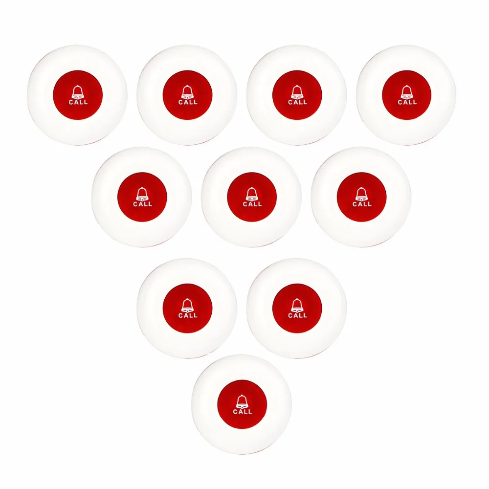 

10pcs 4 color 433MHz Waiter Call Transmitter Button Call Pager Wireless Calling System Restaurant Equipment F3250C