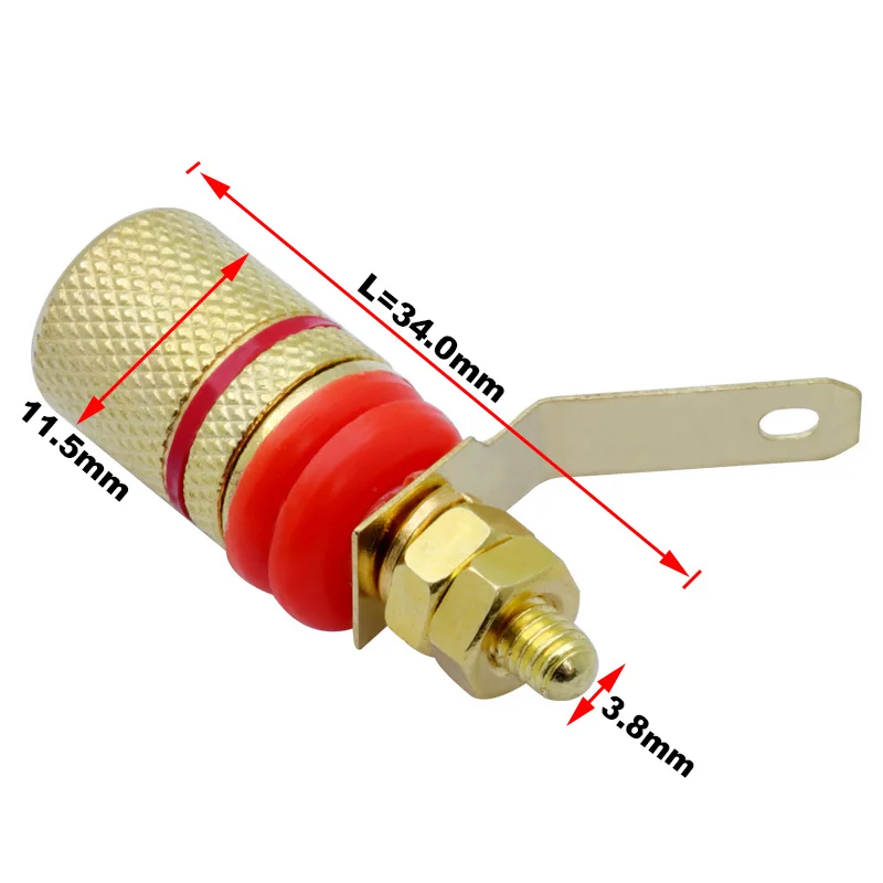 2шт/1 пара позолоченный усилитель спикер Клеммная клемма банан разъем подходит для 4 мм разъем банан