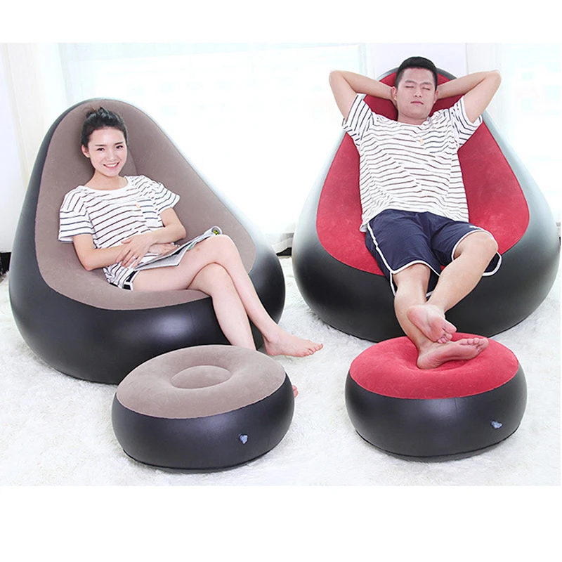 JILONG Soft Lazy Sofa Bean Bag Chair Inflatable Chair Lounger Couch for Living Room Furniture Outdoor Pouf