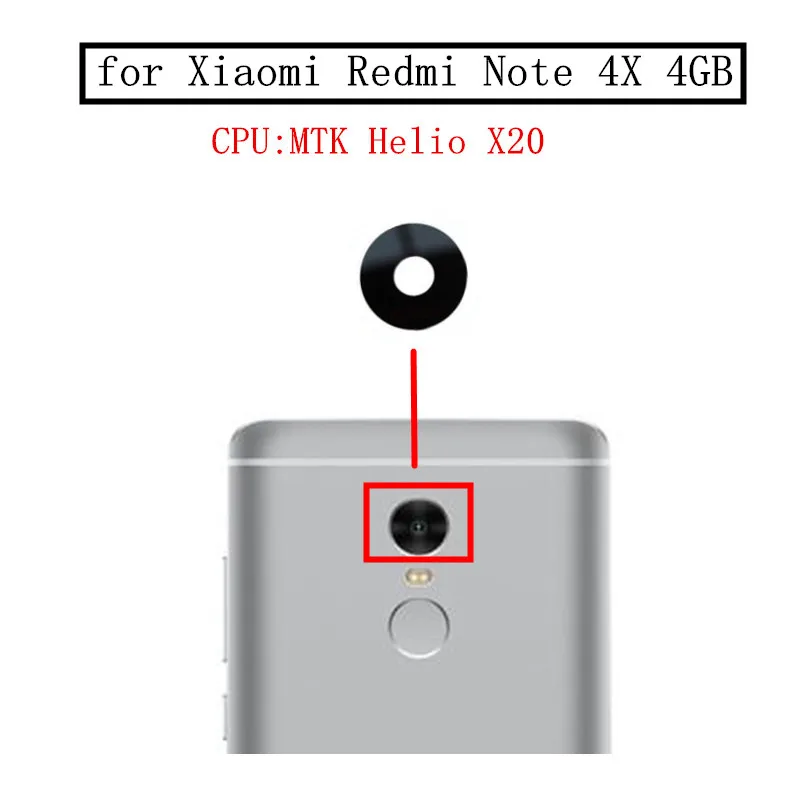

2pcs for Xiaomi Redmi Note 4X 4GB MTK Back Rear Camera Glass Lens Main Camera Glass Lens Replacement Repair Parts