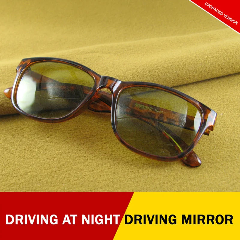 Очки ночного видения, водительские зеркальные поляризованные солнцезащитные очки, мужские, антибликовые, ослепительные, анти-Дальний свет, желтые линзы, леопардовые, женские