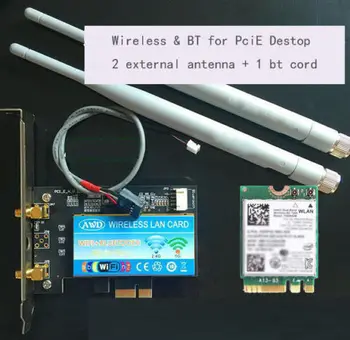 

Desktop Dual band 867Mbps 802.11ac with Intel 7260 Card Wireless PCI-E Wifi Bluetooth PCI Express Antenna Adapter Wi-fi+BT 4.0