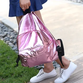 

Silver Solid PU Bags women mochilas mujer 2017 New leather mochila masculina school bags for teenagers