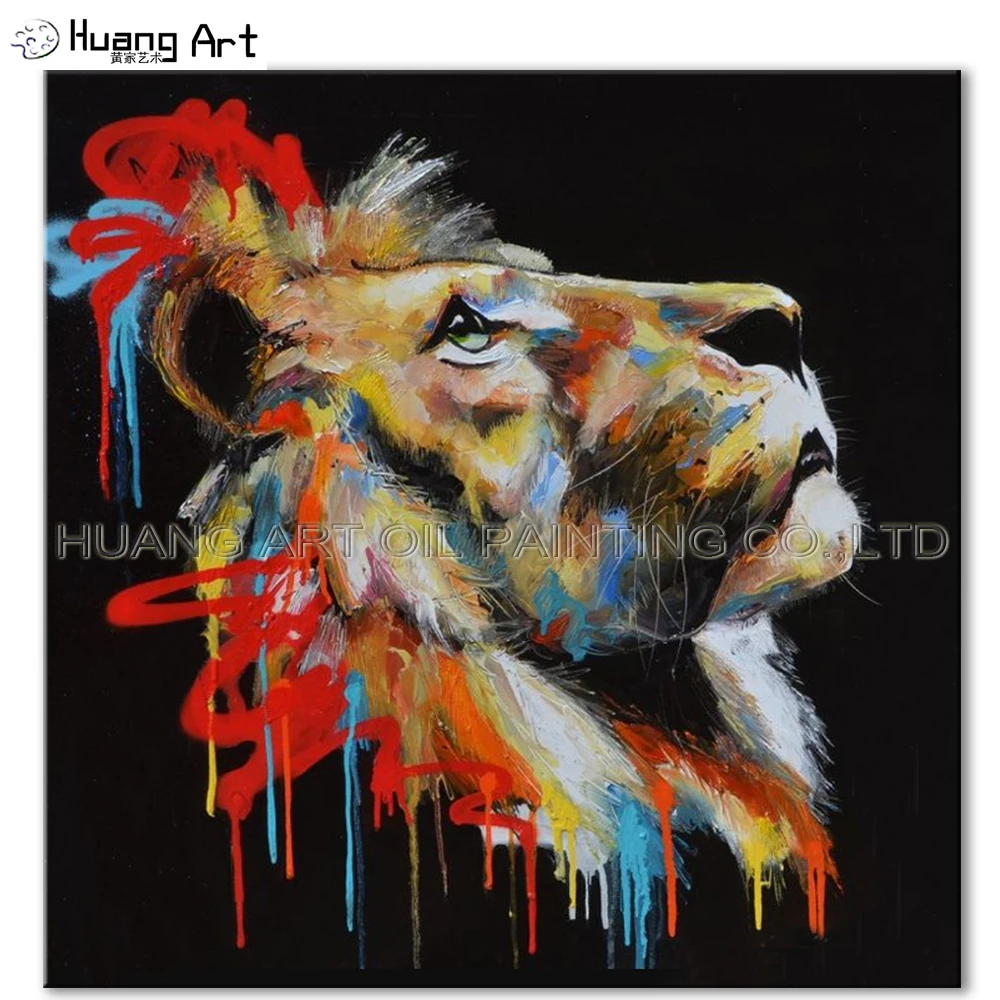 

Skill Artist Pure Hand-painted High Quality Animal Oil Painting On Canvas Beautiful Lion head Painting For Home Decorative Art