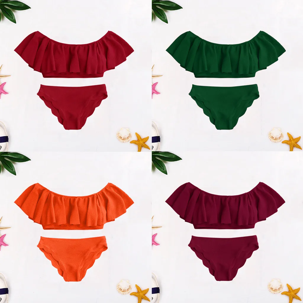 

ISHOWTIENDA Original Women Two Piece Push Up Tankini Sets Beachwear Swimsuit Bikini Costume da bagno sexy con cinturino#25